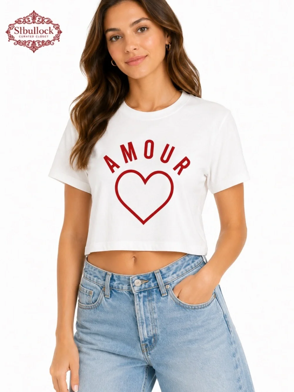 Z Supply Amour Heart Graphic Crop Tee NWT Size Small 100% Cotton